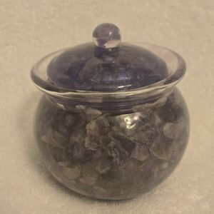 Amathust Crystals Glass Art Jar
